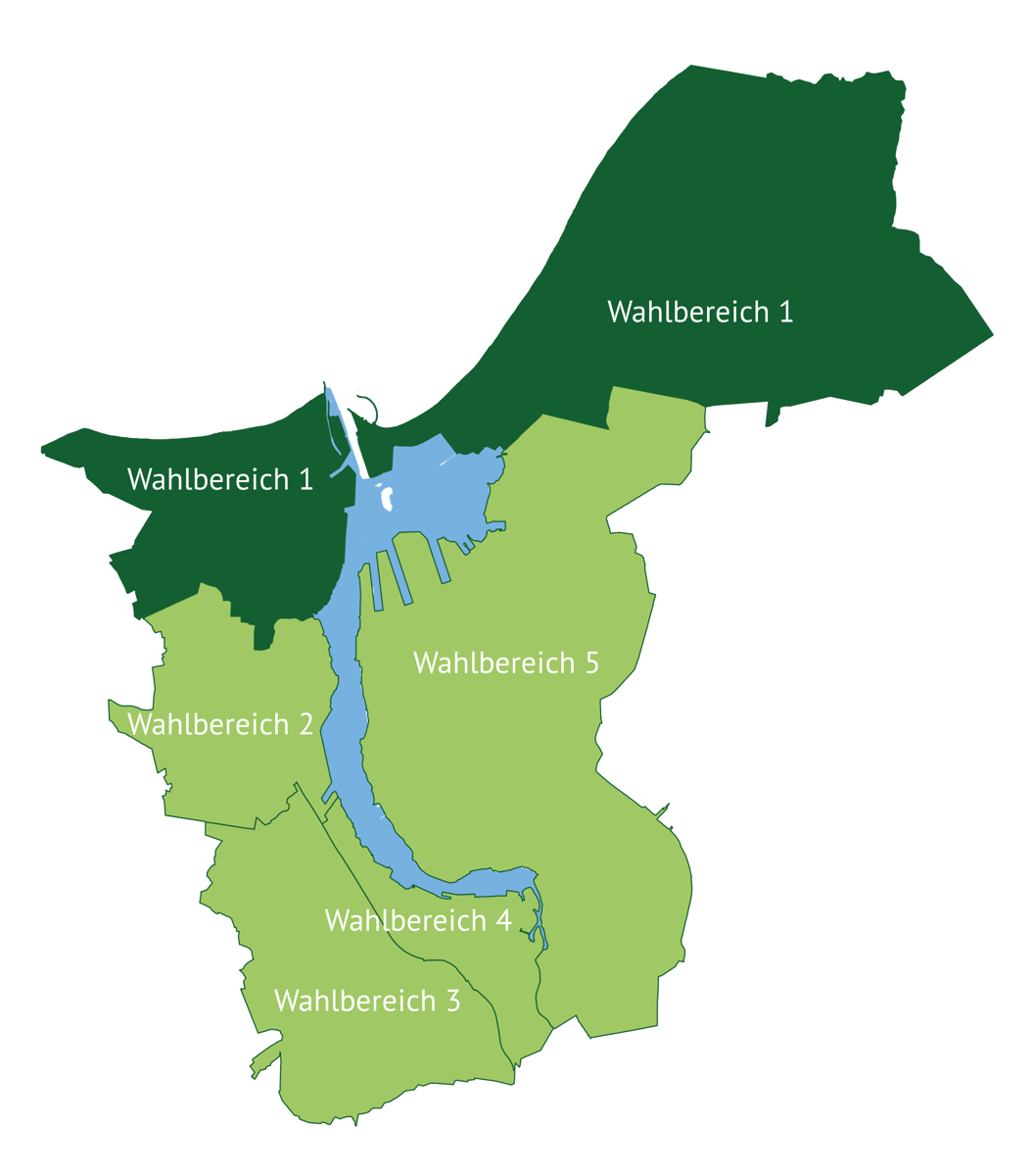 Karte der Rostocker Wahlbereiche - WB1