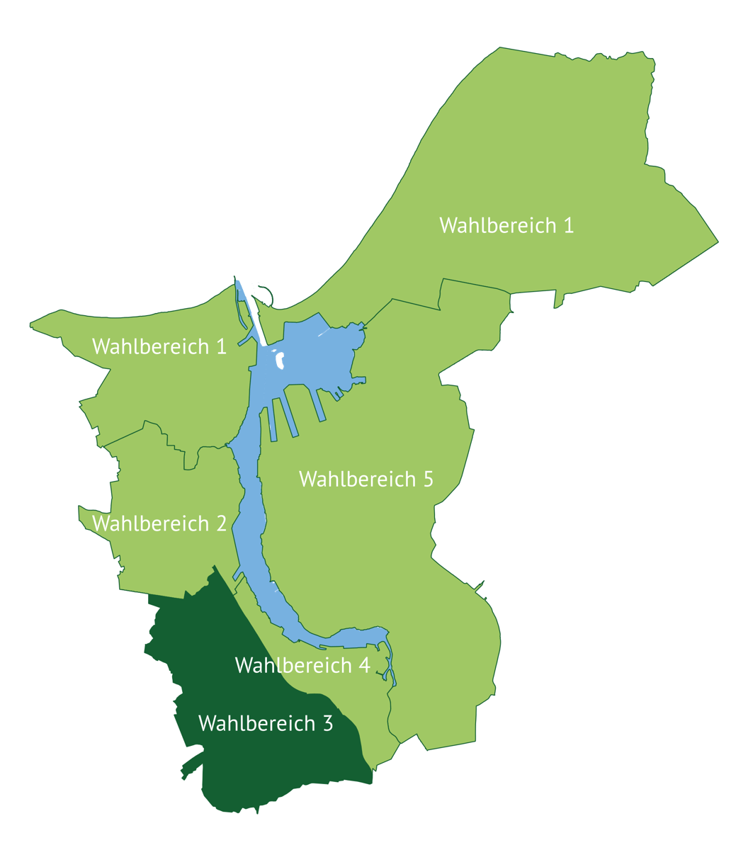 Karte der Rostocker Wahlbereiche - WB3
