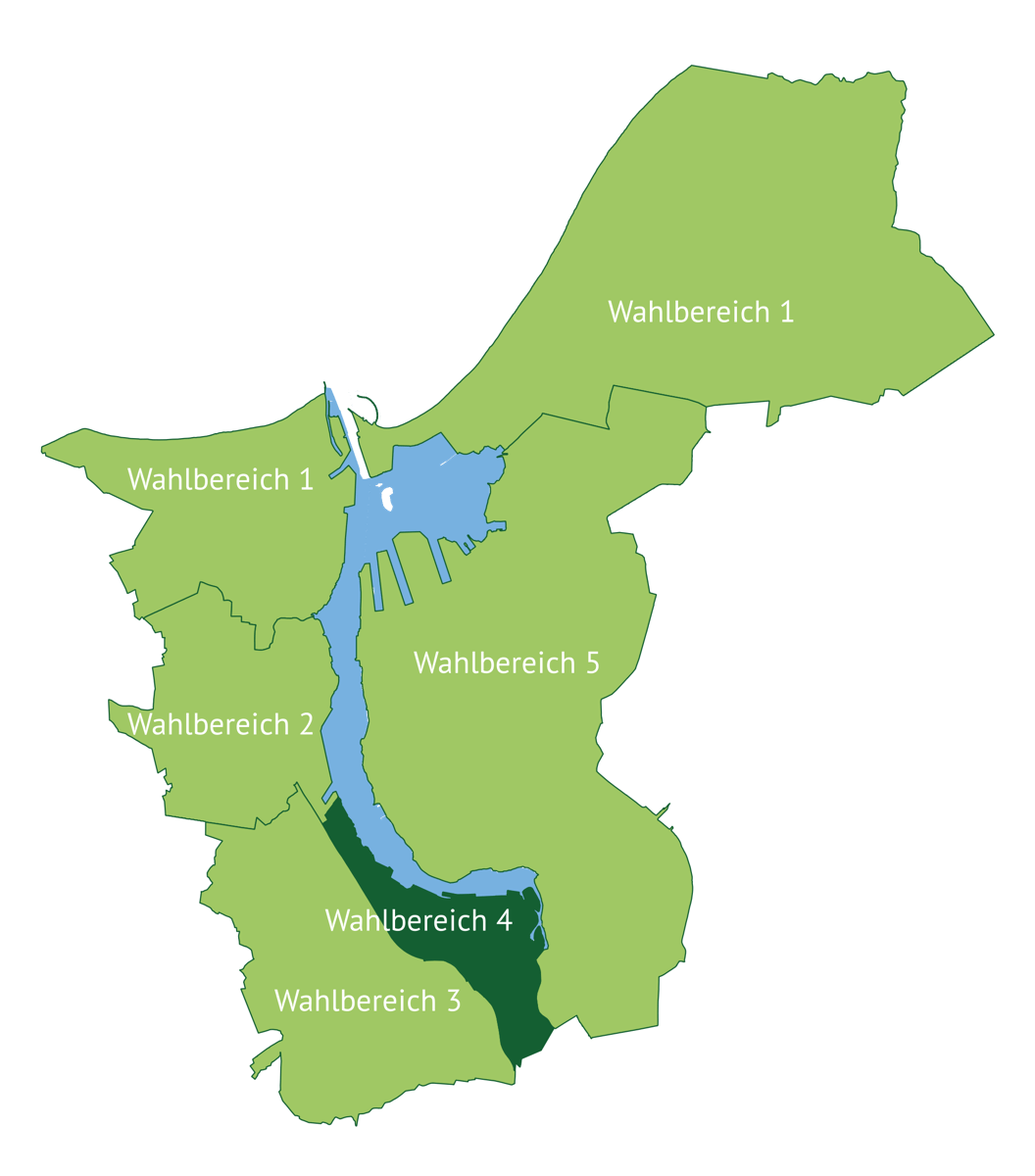 Karte der Rostocker Wahlbereiche - WB4