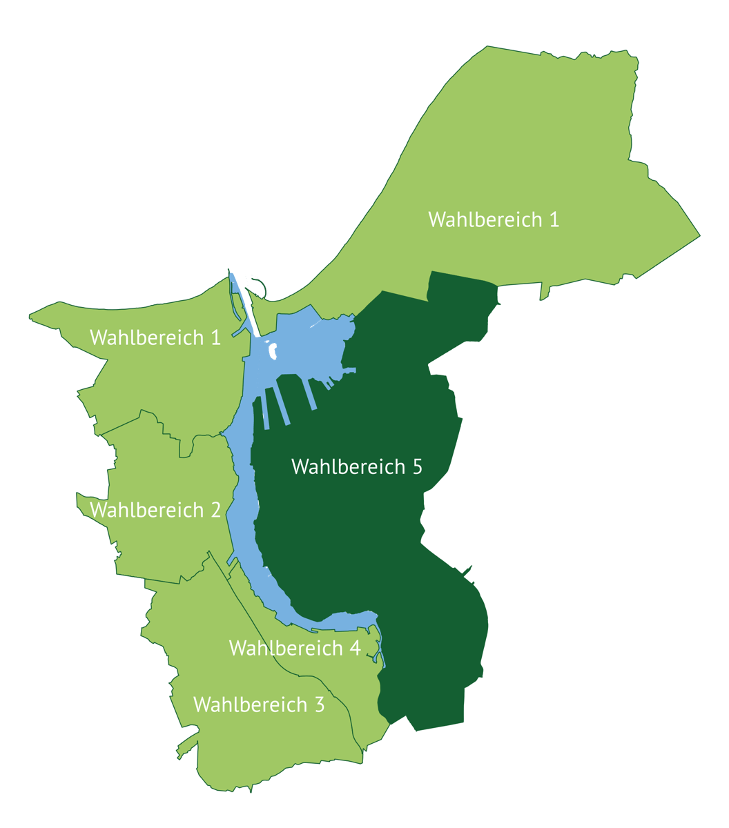 Karte der Rostocker Wahlbereiche - WB5