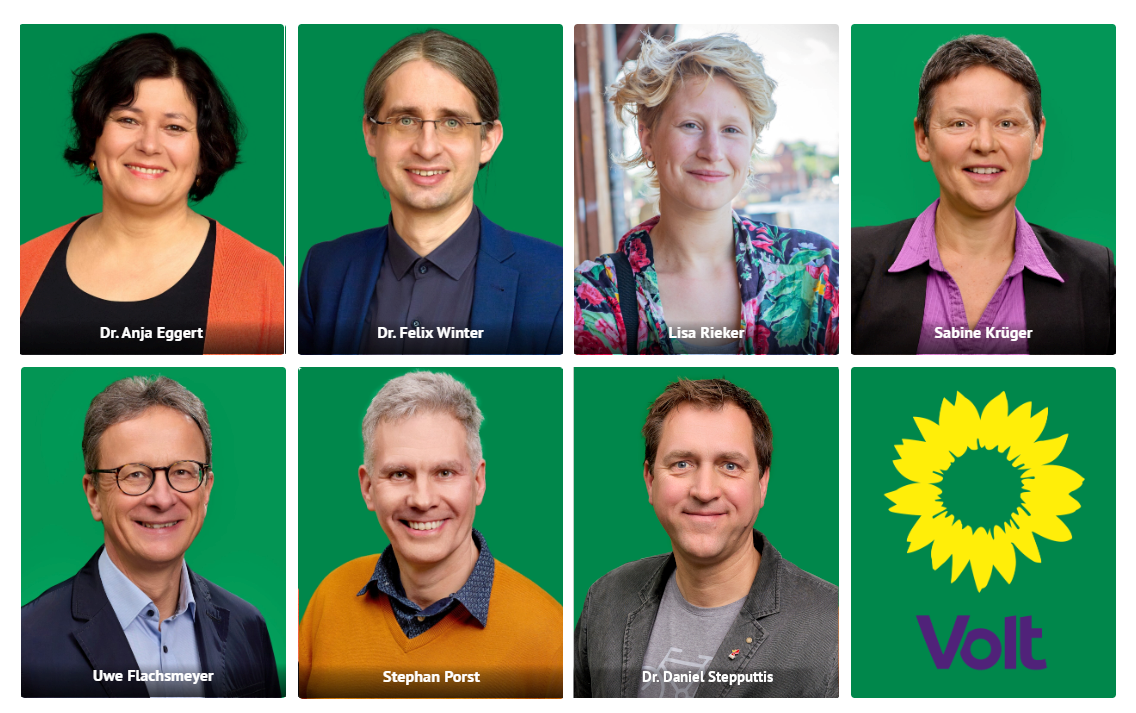 Die Mitgliederinnen und Mitglieder der Bürgerschaftsfraktion "Grüne.Volt"